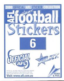 2000 Select AFL Stickers #6 Andrew McKay Back
